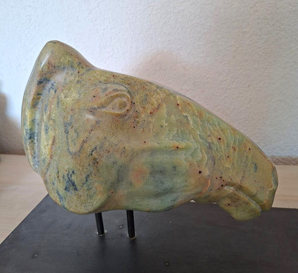 IZA - Isabelle Ardevol, cours de taille de steatite (pierre tendre) a Lausanne - Travaux d'eleves Florence Q.